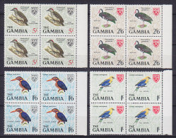 Gambia 1966 Mi. 217-220 1 Sh, 1´6 Sh´P, 2´6 Sh´P, 5 Sh Bird Vogel Oiseau 4-Blocks, MNH** - Gambia (1965-...)