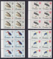 Gambia 1966 Mi. 217-220 1 Sh, 1´6 Sh´P, 2´6 Sh´P, 5 Sh Bird Vogel Oiseau 6-Blocks, MNH** - Gambia (1965-...)