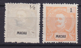 Macau 1898 Mi. 78 A, 79 A  König Luis Carlos Perf. 12½, MNG (2 Scans) !! - Ungebraucht