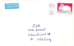 Bulgarien Sofia TGST 1988 Mi. 3448 Angora - Kaninchen Luftpostbrief Nach DDR - Lettres & Documents