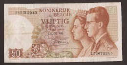 België 50 Frank 14-5- 1966 -NO: 545 H 2213. - 50 Francs