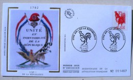 FRANCE Coq , Gallinacé. Yvert 2774. FDC Enveloppe 1er Jour Sur Soie. 26/09/1992 - Hoendervogels & Fazanten