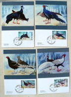 THAILANDE Faisans, Pheasant  Cartes Maximums FDC. Serie Complete. - Gallináceos & Faisanes