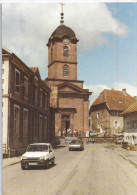 CHATENOIS LES FORGES  L'EGLISE LA CURE ET L'ECOLE MATERNELLE   CPSM  VOITURES R5 - Châtenois-les-Forges