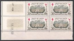 Marokko Y/T 389 (**) In Blok Van 4 Met Drukdatum 18 12 58. - Morocco (1956-...)