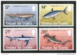 1982 Tristan Da Cunha Vita Marina Marine Life Squali Shark Pesci Fishes Fische Poissons Set MNH** Po12 - Delfines