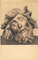 Tête Du Christ En Bois (Sculpture) Bibliothèque Municipale De Schlettstadt - Revue Alsacienne, Carte Non Circulée - Sculture