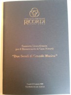 Lib253 Ricordi Teatro Alla Scala Milano, Ricordi Due Secoli Grande Musica Verdi, Rossini, Puccini Otello Tell Turandot - Film Und Musik