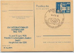 DDR P80-1b-78 C8-a Postkarte PRIVATER ZUDRUCK Olympischer Tag Berlin Sost. 1978 - Private Postcards - Used