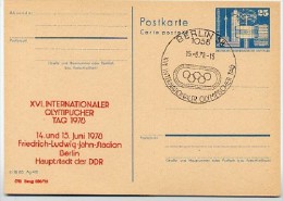 DDR P80-1d-78 C8-b Postkarte PRIVATER ZUDRUCK Olympischer Tag Berlin Sost. 1978 - Cartes Postales Privées - Oblitérées