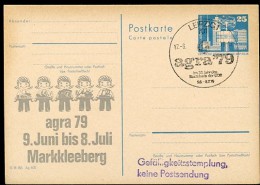 DDR P80-7-79 C15 Postkarte PRIVATER ZUDRUCK Landwirtschaftsausstellung  Agra Sost. 1979 - Cartes Postales Privées - Oblitérées