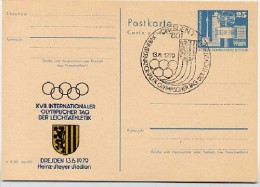 DDR P80-8-79 C16 Postkarte PRIVATER ZUDRUCK Olympischer Tag Dresden Sost. 1979 - Cartes Postales Privées - Oblitérées