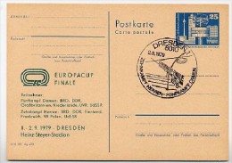 DDR P80-10-79 C18 Postkarte PRIVATER ZUDRUCK Europa-Cup Finale Dresden Sost. 1979 - Privé Postkaarten - Gebruikt