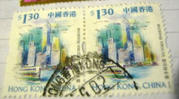 Hong Kong 1999 Victoria Harbour $1.30 X2 - Used - Oblitérés