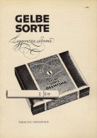 # GELBE SORTE CIGARETTES Deutschland 1950s Advert Pubblicità Publicitè Reklame Sigarette Cigarrillos Zigaretten Tabak - Autres & Non Classés