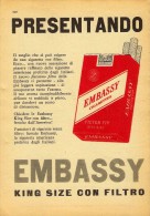 # EMBASSY CIGARETTES U.S.A. 1950s Advert Pubblicità Publicitè Reklame Sigarette Cigarrillos Zigaretten Tabak - Altri & Non Classificati