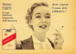 # EMBASSY CIGARETTES U.S.A. 1950s Advert Pubblicità Publicitè Reklame Sigarette Cigarrillos Zigaretten Tabak - Autres & Non Classés