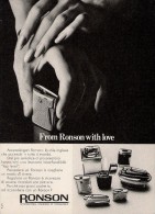 #  RONSON LIGHTERS U.K. 1960s Advert Pubblicità Publicitè Reklame Sigarette Cigarrillos Zigaretten Tabak Accendini - Andere & Zonder Classificatie