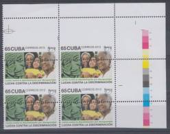 2013.111 CUBA 2013 MNH BLOQUE DE 4. ERROR PERFORACION. PERFORATION ERROR. DISCAPACIDAD. DISABILITY . - Ongetande, Proeven & Plaatfouten