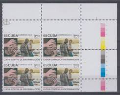 2013.112 CUBA 2013 MNH BLOQUE DE 4. ERROR PERFORACION. PERFORATION ERROR. HOMOFOBIA . HOMOPHOBIA. - Imperforates, Proofs & Errors