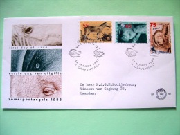 Netherlands 1988 FDC Cover - Animals Zoo Horse - Sea Cow - Manatee - Orangutan Monkey - Scott B638 - B640 = 3.30 $ - Brieven En Documenten