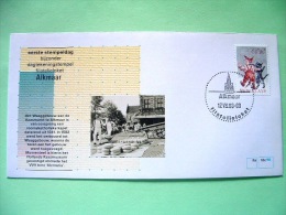 Netherlands 1988 Special First Day Cover Of Alkmaar Cancel - Cats - Cheese Market - Church Cancel - Lettres & Documents