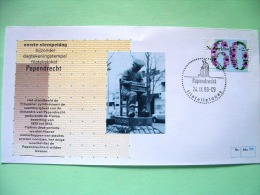 Netherlands 1988 Special First Day Cover Of Papendrecht Cancel - Flowers - Worker Chair Shoes Statue - Briefe U. Dokumente