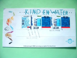 Netherlands 1988 FDC Cover - Swimming Federation - Sport - Children And Water - S.s. Of 5 Stamps - Scott B643a = 5.75 $ - Lettres & Documents