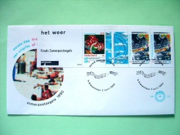 Netherlands 1990 FDC Cover - Summer Weather - Girl - Sky - Isobars - Weather Map - Booklet Pane - Scott B652a = 4.75 $ - Storia Postale