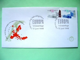 Netherlands 1990 FDC Cover - Europa CEPT Post Offices Veere Groningen - Map - Brieven En Documenten