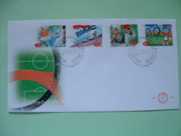 Netherlands 1996 FDC Cover - Sports Olympics Torch Bicycle Tour De France Soccer Football - Brieven En Documenten