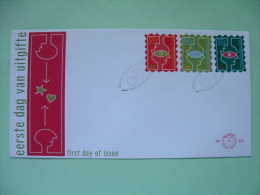 Netherlands 1997 FDC Cover - Christmas Self-adhesive Stamps - People Head To Head With Heart Or Star - Lettres & Documents