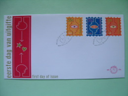 Netherlands 1997 FDC Cover - Christmas Self-adhesive Stamps - People Head To Head With Heart Or Star - Covers & Documents