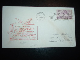 LETTRE TP USA 3C OBL.MEC. MAY 12 1937 GROTON, CONN. + U.S.S. SARGO + ELECTRIC BOAT COMPANY - Submarinos