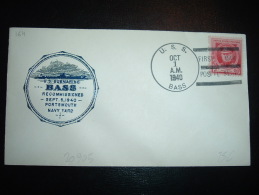 LETTRE TP USA 2C OBL.MEC. OCT 1 1940 U.S.S. BASS + U.S. SUBMARINE BASS - Sous-marins