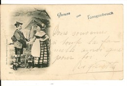 CPA SUISSE GRUSS AUS LANGENBRUCK , Postée à Langenbruck En 1898 Tampons Et Timbre - Langenbruck