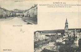 54 BACCARAT - Côté Gauche, Rue Des Ponts, Café Du Commerce Et Eglise Incendiée Par Les Alemands - Baccarat