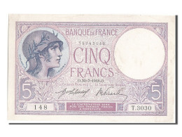 Billet, France, 5 Francs, 5 F 1917-1940 ''Violet'', 1918, 1918-07-30, TTB+ - 5 F 1917-1940 ''Violet''