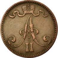 Monnaie, Finlande, Alexander II, 5 Pennia, 1866, TTB+, Cuivre, KM:4.1 - Finnland