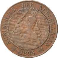 Monnaie, Pays-Bas, Wilhelmina I, 2-1/2 Cent, 1894, TTB, Bronze, KM:108.2 - 2.5 Centavos