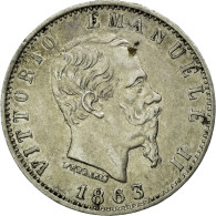 Monnaie, Italie, Vittorio Emanuele II, 20 Centesimi, 1863, Milan, TTB+, Argent - 1861-1878 : Vittoro Emanuele II