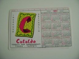 1961 CATALDO BARI   TESSUTI ARREDAMENTI   CAMPIONATO  CALCIO  CALCIO FOOTBALL  SOCCER Calendarietto Celluloide - Kleinformat : 1961-70