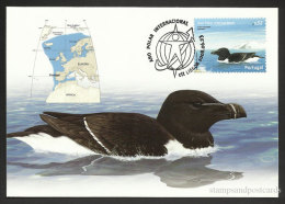 Portugal Année Polaire Int. Oiseau Petit Pingouin Carte Maximum 2008 Polar Year Bird Razorbill Maxicard - Penguins