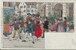 Illustrateur   KAUFFMANN    -  Le  Marché Aux Houx Des Rameaux  - .  Usages Et  Costumes D´ Alsace. - Kauffmann, Paul