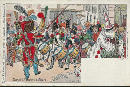 Illustrateur   KAUFFMANN    - Le  Rappel  Avant  La   Cavalcade  - .  Usages Et  Costumes D´ Alsace. - Kauffmann, Paul