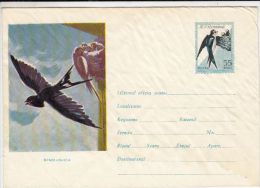 BIRDS, SWALLOW, COVER STATIONERY, ENTIER POSTAL, 1961, ROMANIA - Rondini