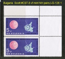 BULGARIA    Scott  # C 97-8** VF MINT NH PAIRS - Luchtpost