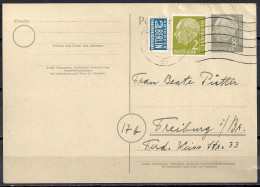 Deutschland Ganzsache 1954 Michel Nr. P 18 8 Pf. Heuss + 2 Pfg. Mi 177 + Notopfer Berlin P18 - Postkarten - Gebraucht