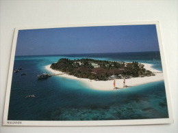 STORIA POSTALE FRANCOBOLLO COMMEMORATIVO Maldives Marina Life Un Atollo Vista Aerea - Maldiven