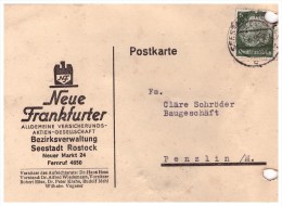 Feuer - V.S.A , Rostock / Warnemünde , 1938 , Frankfurter Versicherung , Mecklenburg !!! - Rostock